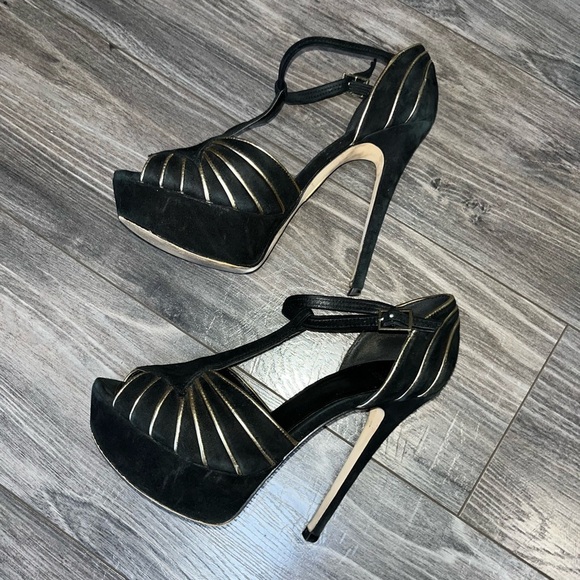 TRUTH OR DARE BY MADONNA WOMEN'S BLACK SUEDE STILETTO PUMP HEELS SIZE 8.5 - Picture 3 of 15